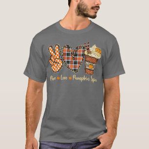 Camiseta Paz Amor Calabaza Spice Latte Cups Funny Caída Vib