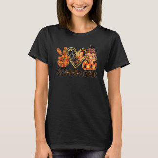 Camiseta Paz Amor Calabazas Leopard Naranja Caída Más Que