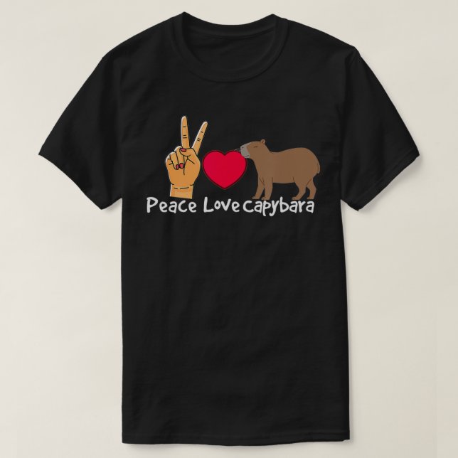 Camiseta Paz amor Capybara Capybara Zoológico Animal (Diseño del anverso)