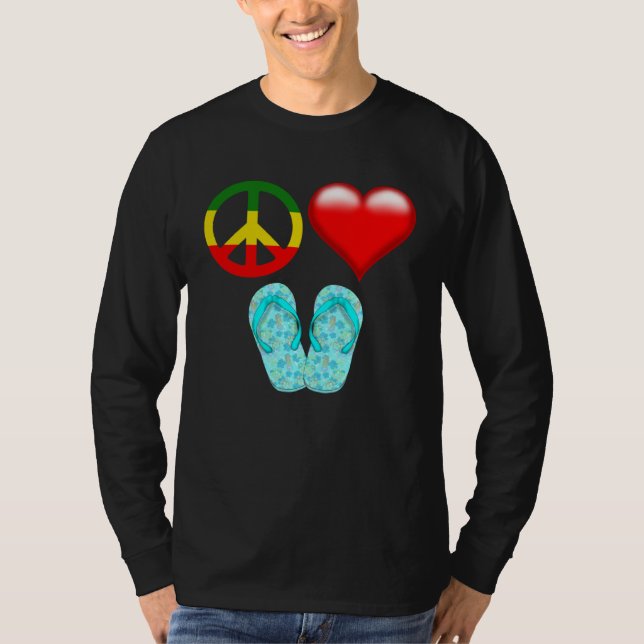Camiseta Paz Amor Chanclas (Anverso)