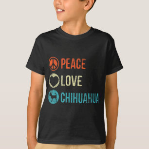 Camiseta Paz Amor Chihuahua Perro Amante Mascota Regalos de