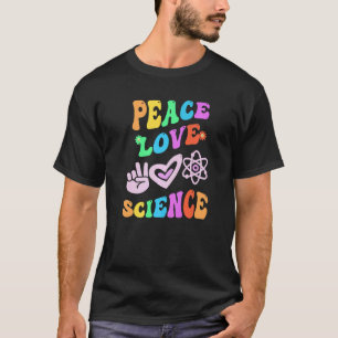 Camiseta PAZ AMOR CIENCIA Retro Profesor STEM Groovy Espald