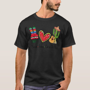 Camiseta Paz Amor Cinco De Mayo Fiesta Cactus Fiesta Mexic
