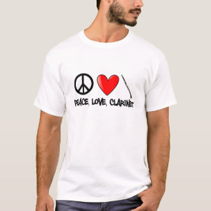 Camiseta Paz, amor, Clarinet