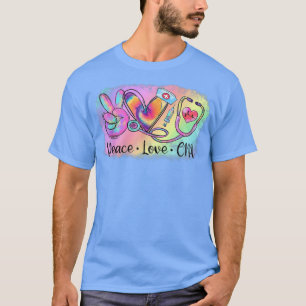 Camiseta Paz Amor CNA Enfermería de Enfermeras Estetosc de 