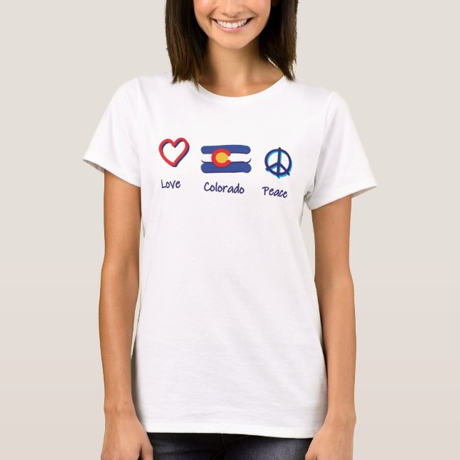 Camiseta Paz Amor Colorado (Anverso)