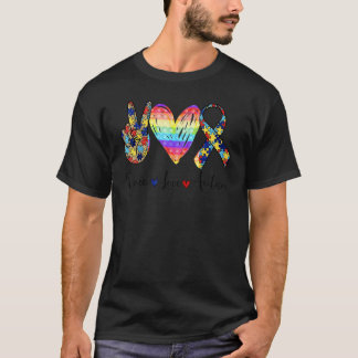 Camiseta Paz Amor Conciencia del Autismo Juguete Fidget Pop