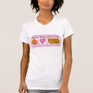 Camiseta paz, amor, conejillos de Indias