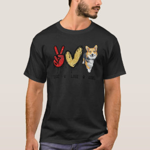 Camiseta Paz Amor Corgi Perrito Lindo Mamá Día de la Madre