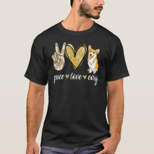 Camiseta Paz Amor Corgi Perro Madre Día de la Madre Corgi