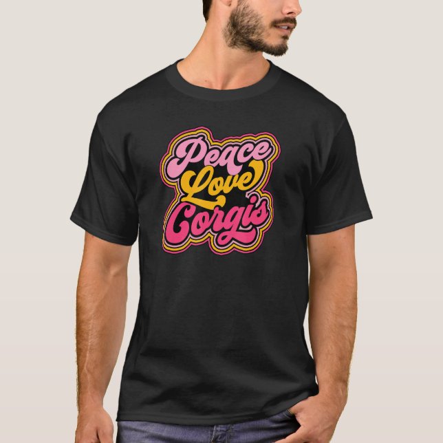 Camiseta Paz Amor Corgis Adg036e (Anverso)