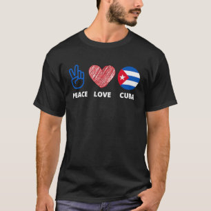 Camiseta Paz amor Cuba bandera de adultos souvenirs para ho