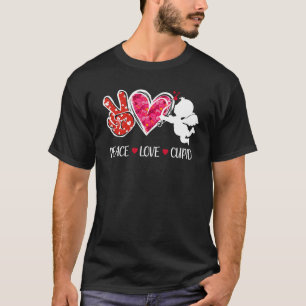 Camiseta Paz Amor Cupido El día de San Valentín de Leopardo