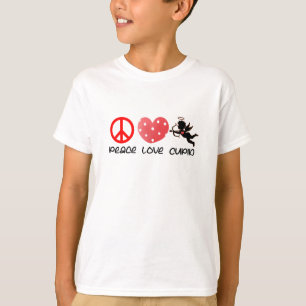 Camiseta Paz Amor Cupido, Más Corto Que Cupido