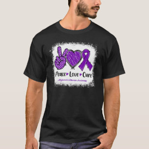 Camiseta Paz Amor Cura Alzheimers Enfermedad Sensibilizació