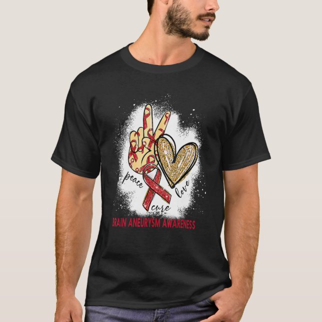 Camiseta Paz Amor Cura Aneuralismo Cerebro Bleached Aneurys (Anverso)
