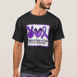 Camiseta Paz Amor Cura Conciencia de Epilepsia Guerrero Sup