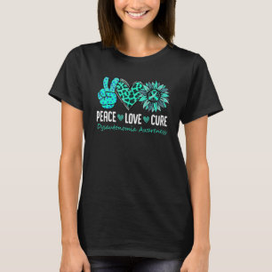 Camiseta Paz Amor Cura Disautonomía Conciencia Turquesa S