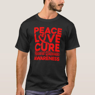 Camiseta Paz Amor Cura Enfermedad Cardíaca Conciencia