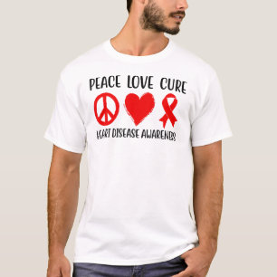 Camiseta Paz Amor Cura Enfermedad Cardíaca Concienciación H