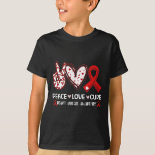 Camiseta Paz Amor Cura Enfermedad Cardíaca Concienciación H