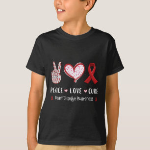 Camiseta Paz Amor Cura Enfermedad Cardíaca Concienciación H