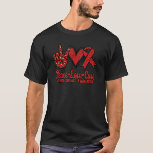 Camiseta Paz Amor Cura Enfermedad del Corazón Concienciació