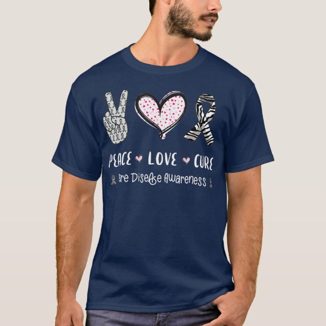 Camiseta Paz Amor cura enfermedades raras Concienciación pa (Anverso)