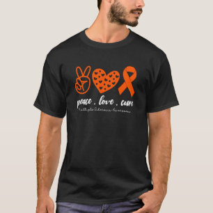 Camiseta Paz Amor Cura Esclerosis Múltiple Para Hombres Muj