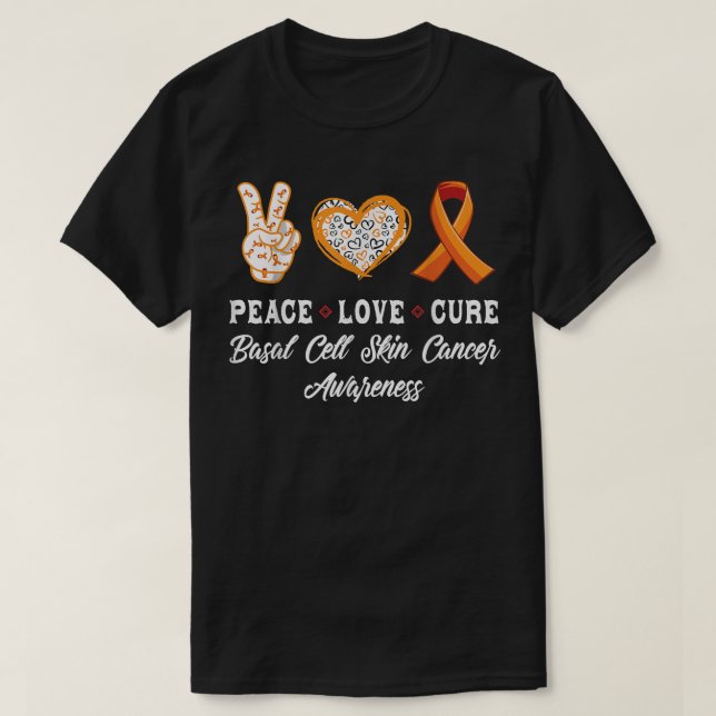 Camiseta Paz Amor cura la conciencia del cáncer de piel de  (Diseño del anverso)