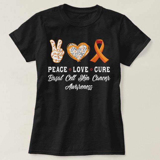 Camiseta Paz Amor cura la conciencia del cáncer de piel de  (Diseño del anverso)