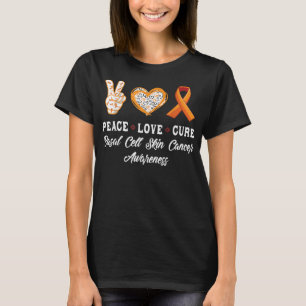 Camiseta Paz Amor cura la conciencia del cáncer de piel de