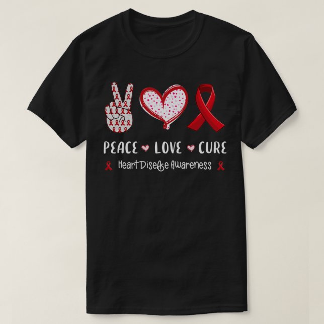 Camiseta Paz Amor cura la enfermedad del corazón (Diseño del anverso)