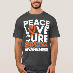 Camiseta Paz Amor Cura Leucemia Conciencia 1