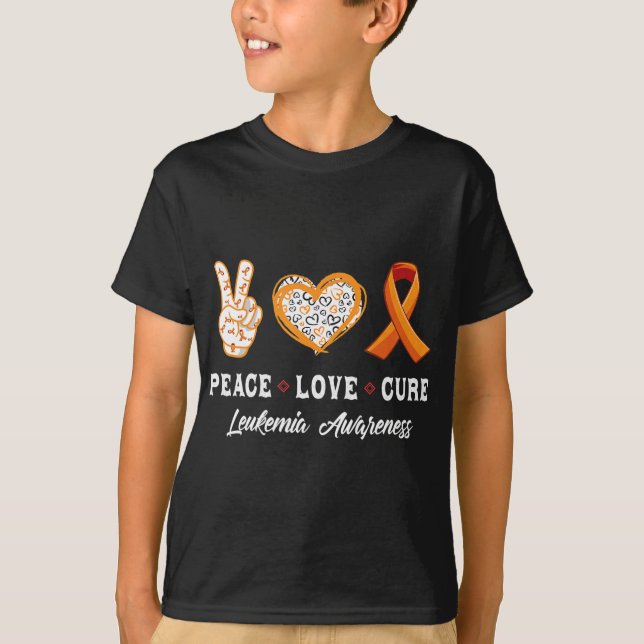 Camiseta Paz Amor cura Leukemia Concienciación de mujeres n (Anverso)