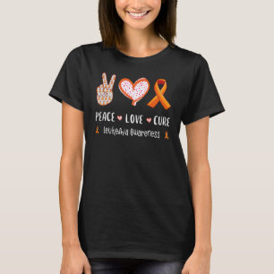 Camiseta Paz Amor cura Leukemia Concienciación de mujeres n