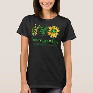 Camiseta Paz Amor Cura Salud Mental Conciencia Girasol