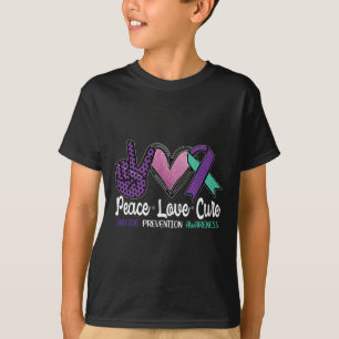 Camiseta Paz Amor Cura Suicidio Prevención Conciencia