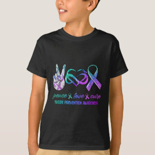 Camiseta Paz Amor Cura Suicidio Prevención Conciencia