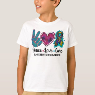 Camiseta Paz Amor Cura Suicidio Prevención Conciencia