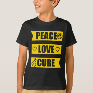 Camiseta Paz Amor Curar Conciencia sobre el Cáncer Infantil
