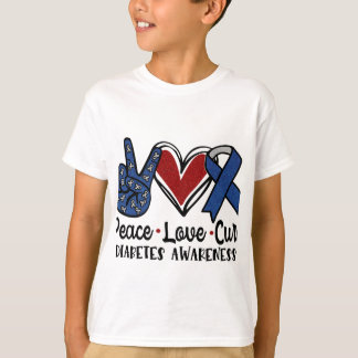 Camiseta Paz Amor Curar Diabetes Conciencia