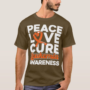 Camiseta Paz Amor Cure Leucemia Conciencia