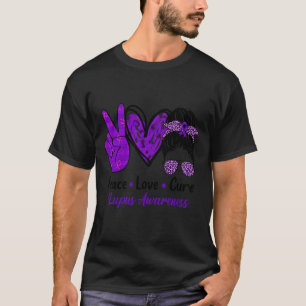 Camiseta Paz Amor Cure Lupus Conciencia Desordenada Bun Hea