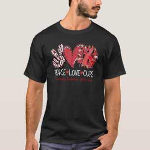 Camiseta Paz Amor Cure Sunflower Cinta Roja Pulmonar
