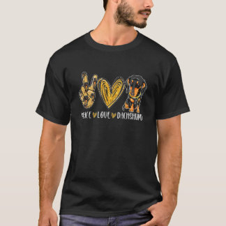 Camiseta Paz Amor Dachshund Perrito Lindo