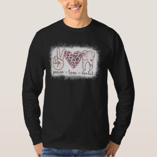 Camiseta Paz Amor Dental Leopardo Corazón Lejano Corte de d