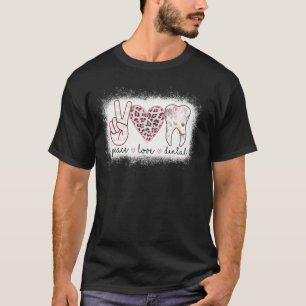 Camiseta Paz Amor Dental Leopardo Corazón Lejano Corte de d