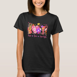 Camiseta Paz Amor Derechos Reproductivos Feminista Floral P
