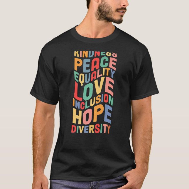 Camiseta Paz Amor Diversidad Inclusión Igualdad Derechos Hu (Anverso)